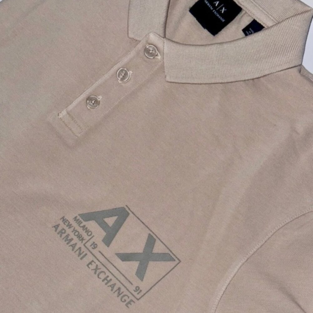 ARMANI EXCHANGE Men's Sun-Faded Logo Polo Shirt, Limited-Edition, SIZE: MEDIUM